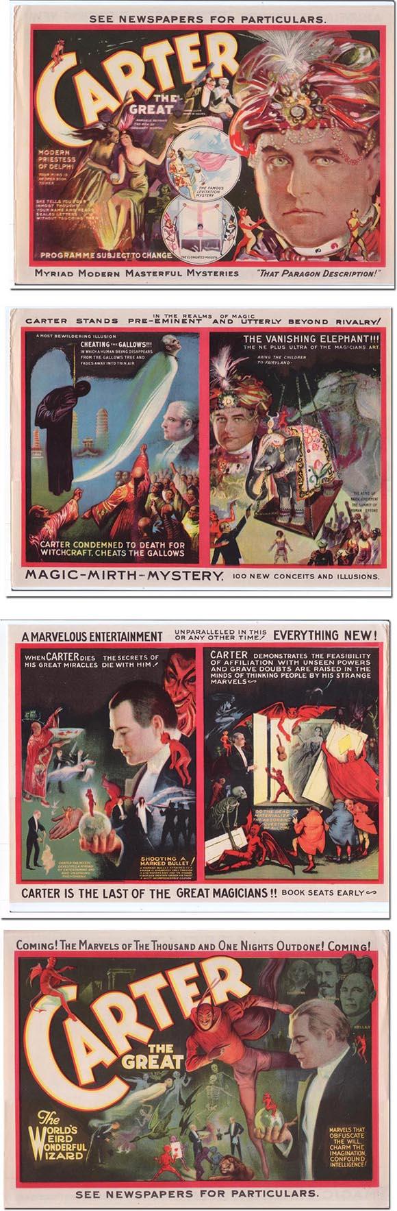 1926 Carter the Great, Magician, Original Lithographed Poster Salesman Samples
